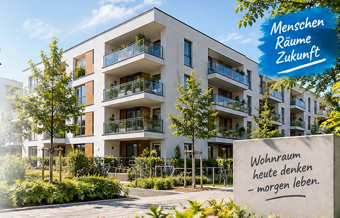 Visualisierung eines modernen Mehrfamilienhauses